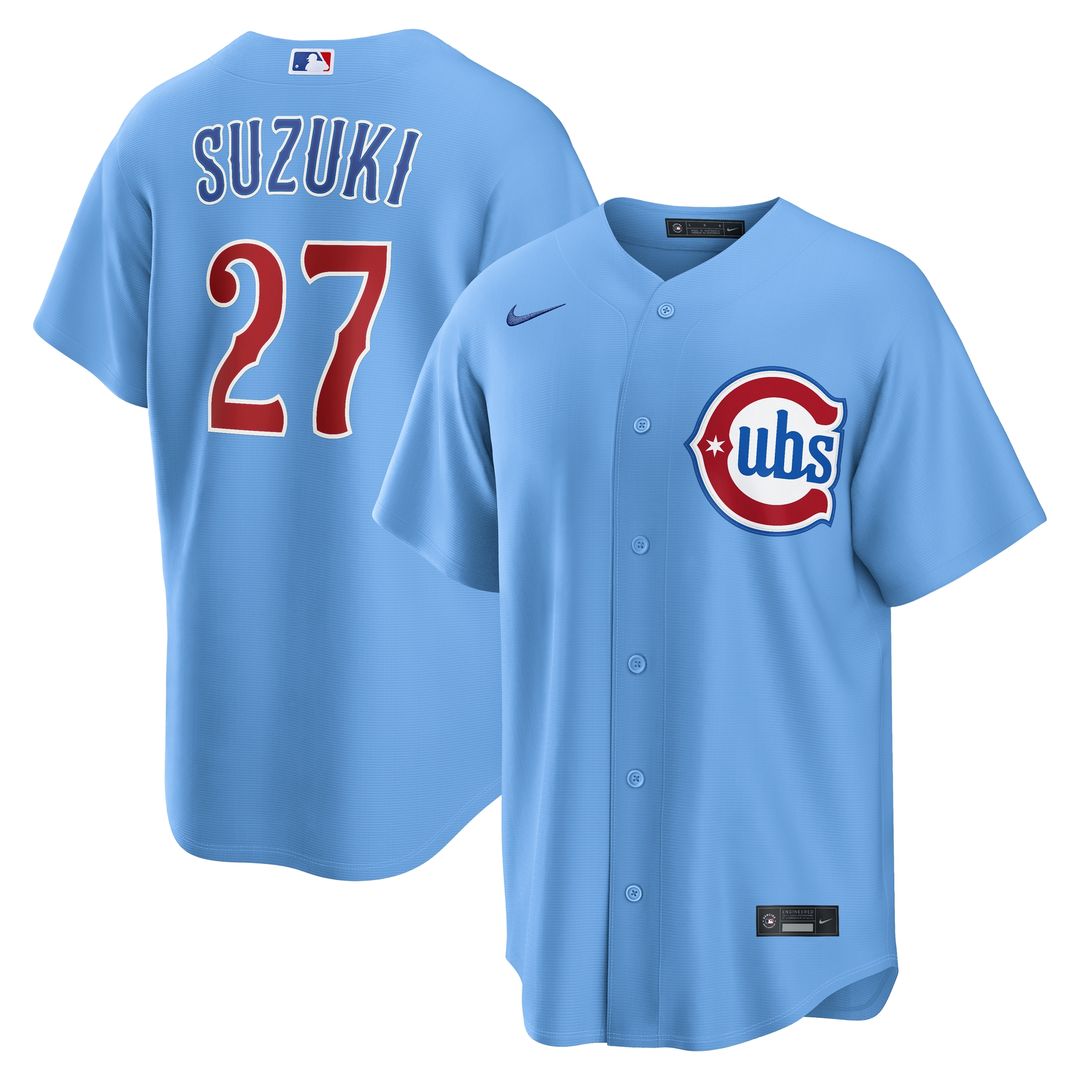 Chicago Cubs Seiya Suzuki Alternate Replica Jersey - Light Blue