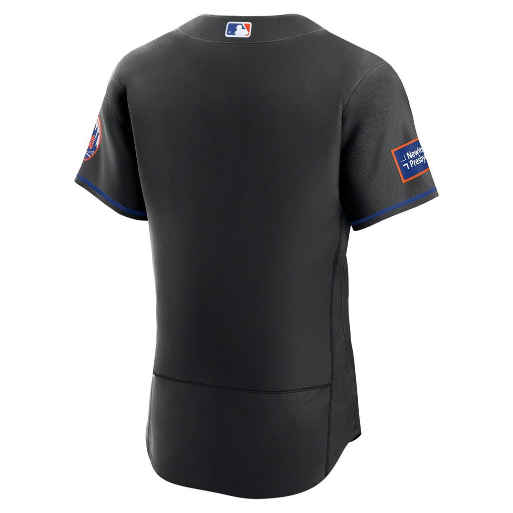 New York Mets Home Sponsor Patch Authentic Jersey - White