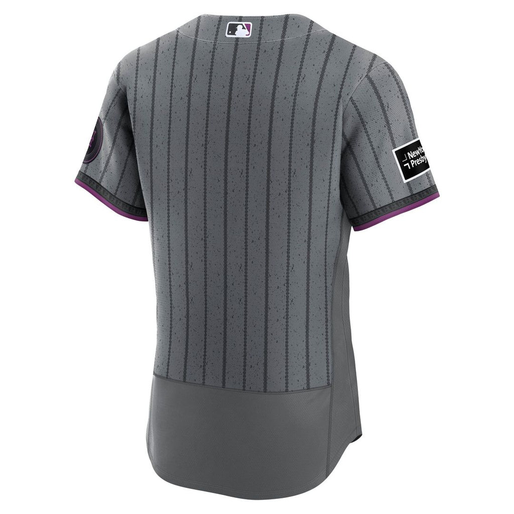 New York Mets City Connect Authentic Sponsor Patch Jersey - Gray
