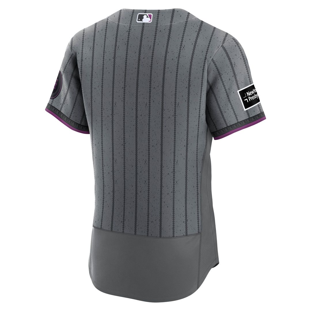 New York Mets City Connect Authentic Sponsor Patch Jersey - Gray