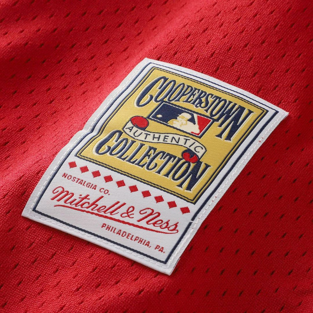 Cincinnati Reds Barry Larkin Mitchell & Ness Throwback Cooperstown Mesh Batting Practice Jersey - Red