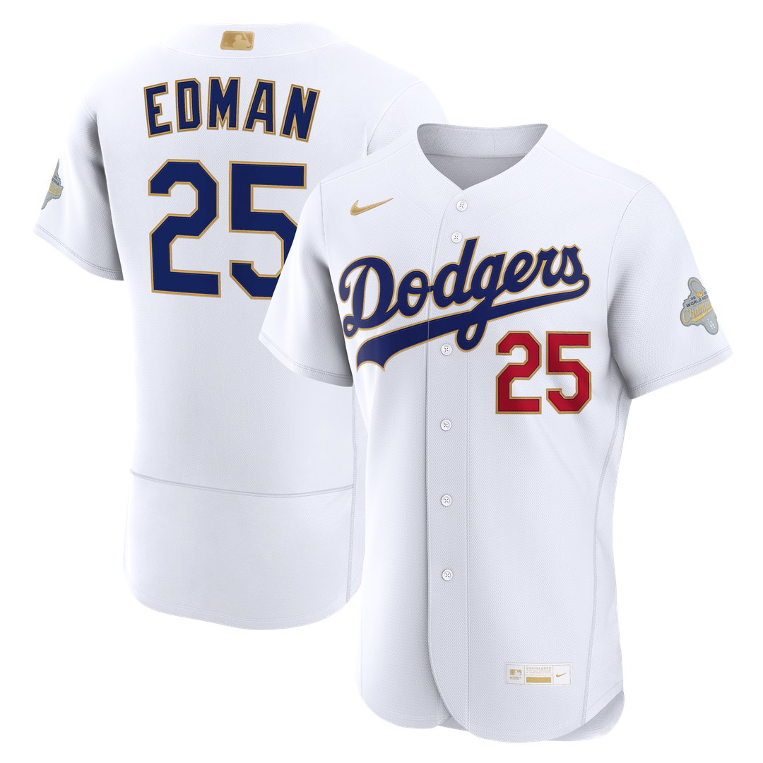 Los Angeles Dodgers Tommy Edman 2026 Gold Collection Authentic Jersey - White