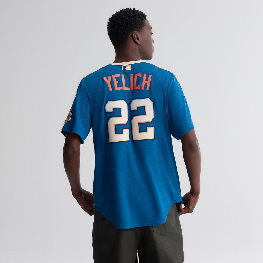 Milwaukee Brewers Christian Yelich 2026 City Connect Stadium Jersey - Mineral Blue