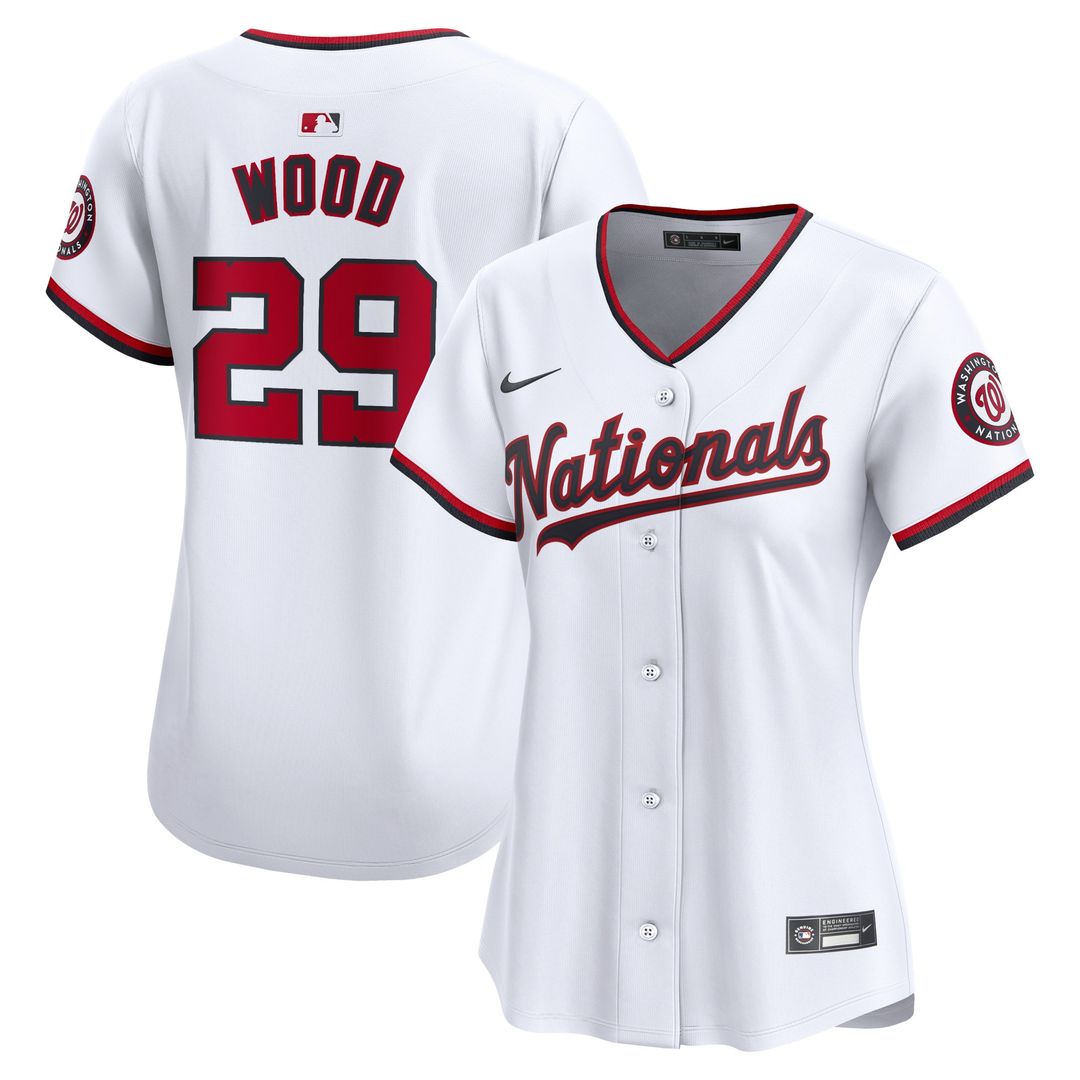 Washington Nationals James Wood Women's Home Limited Jersey - White