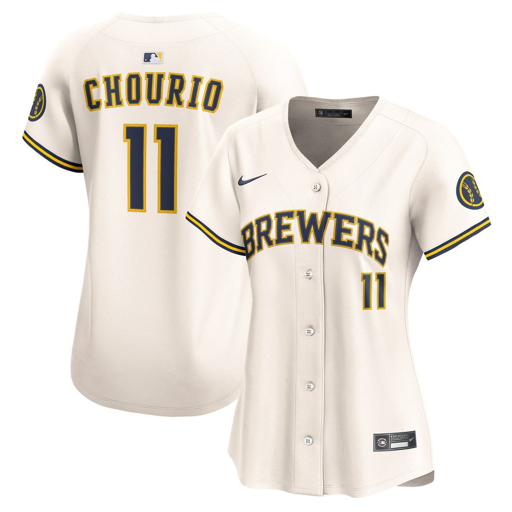 Milwaukee Brewers Jackson Chourio Women's Home Limited Jersey - Cream