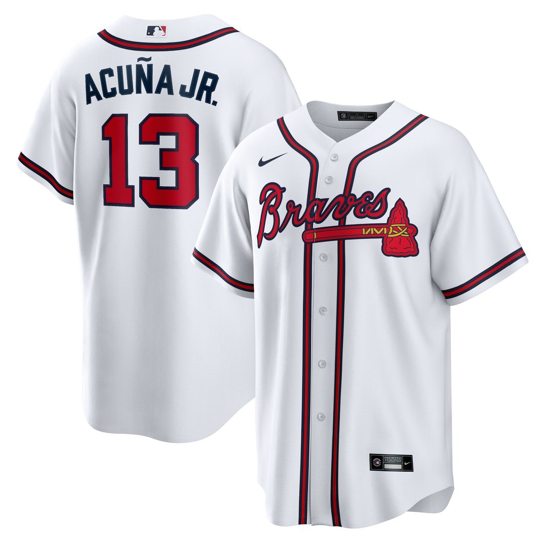 Atlanta Braves Ronald Acuna Jr. Home Replica Player Name Jersey - White