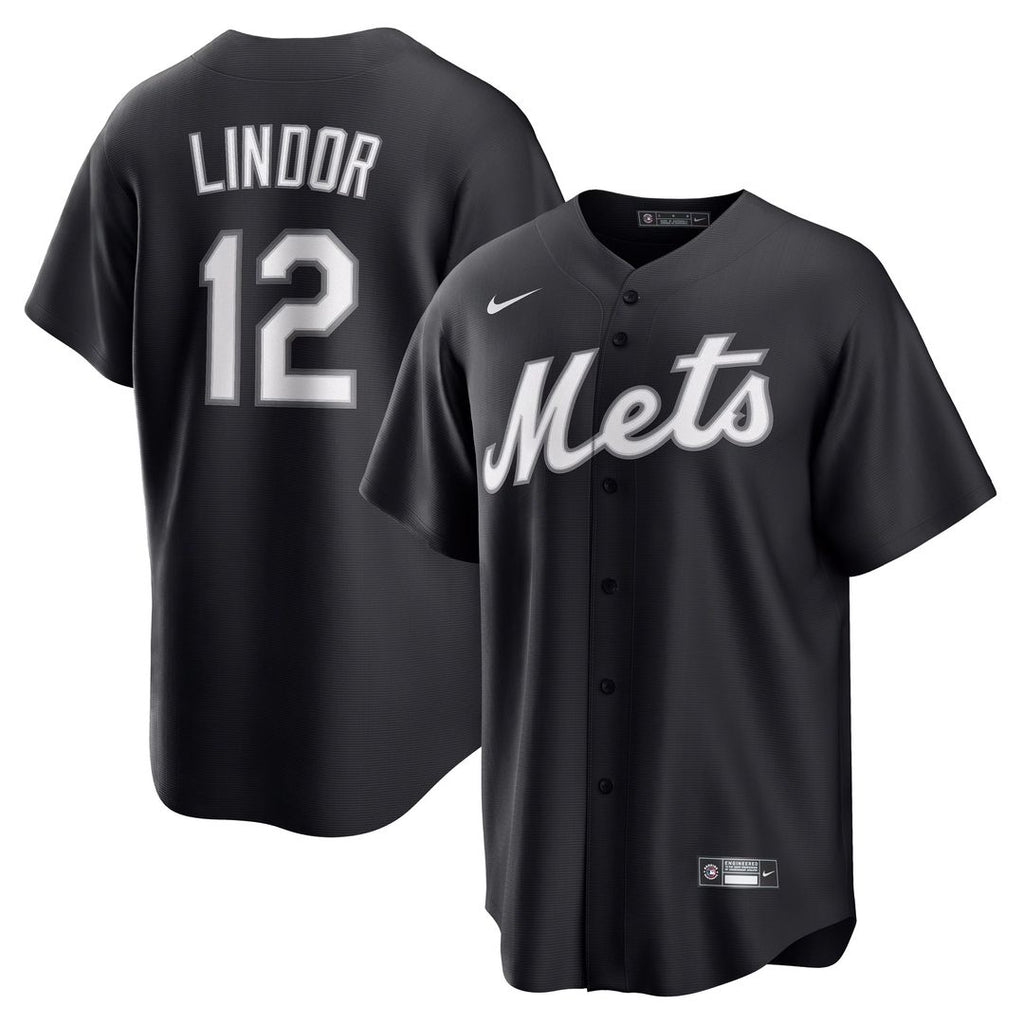 New York Mets Francisco Lindor Replica Jersey - Black
