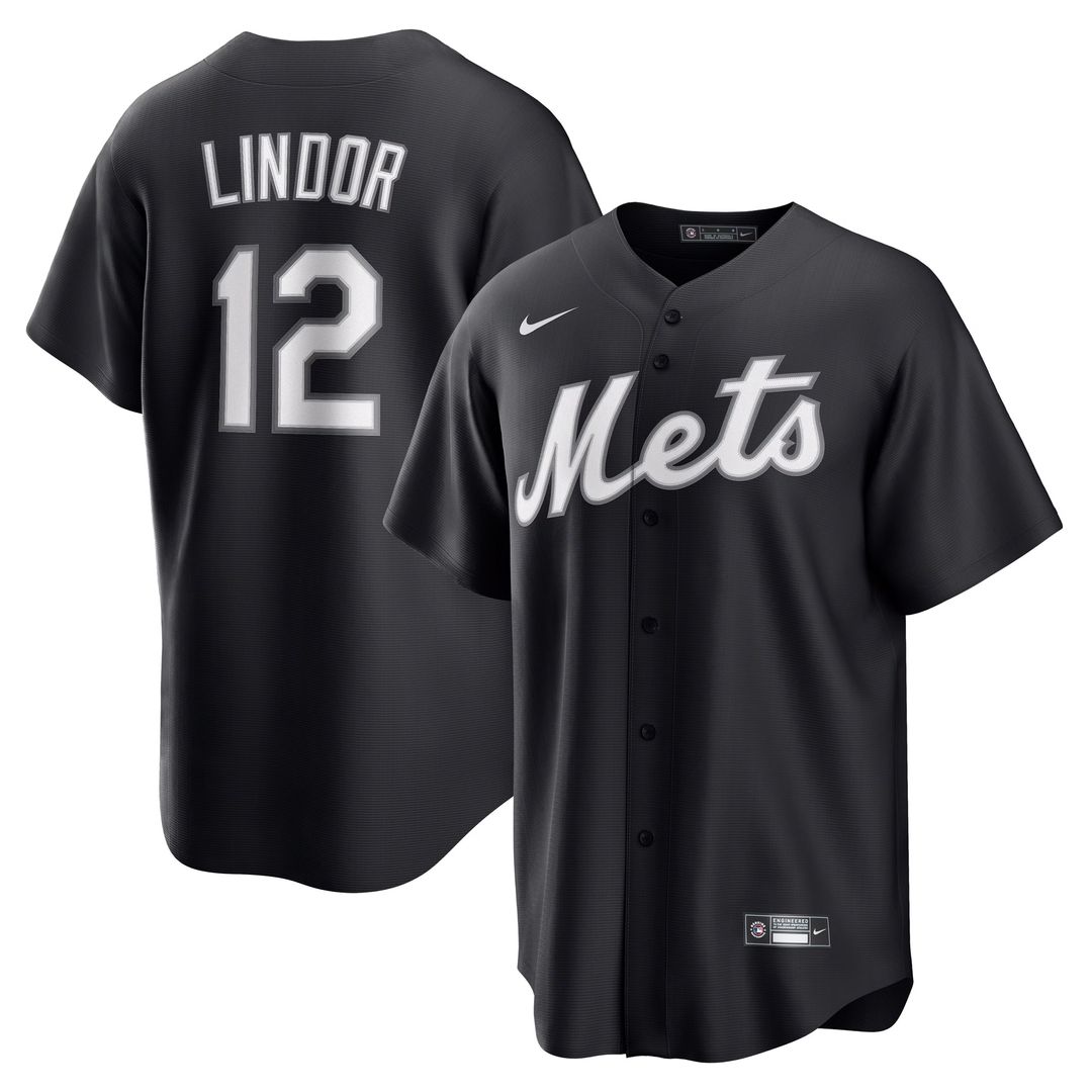 New York Mets Francisco Lindor Replica Jersey - Black
