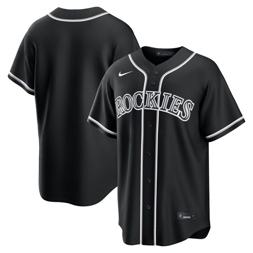 Colorado Rockies Fashion Replica Black Out Jersey