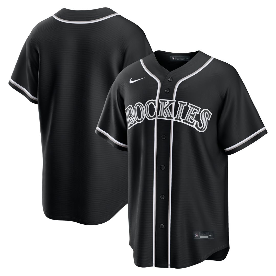 Colorado Rockies Fashion Replica Black Out Jersey