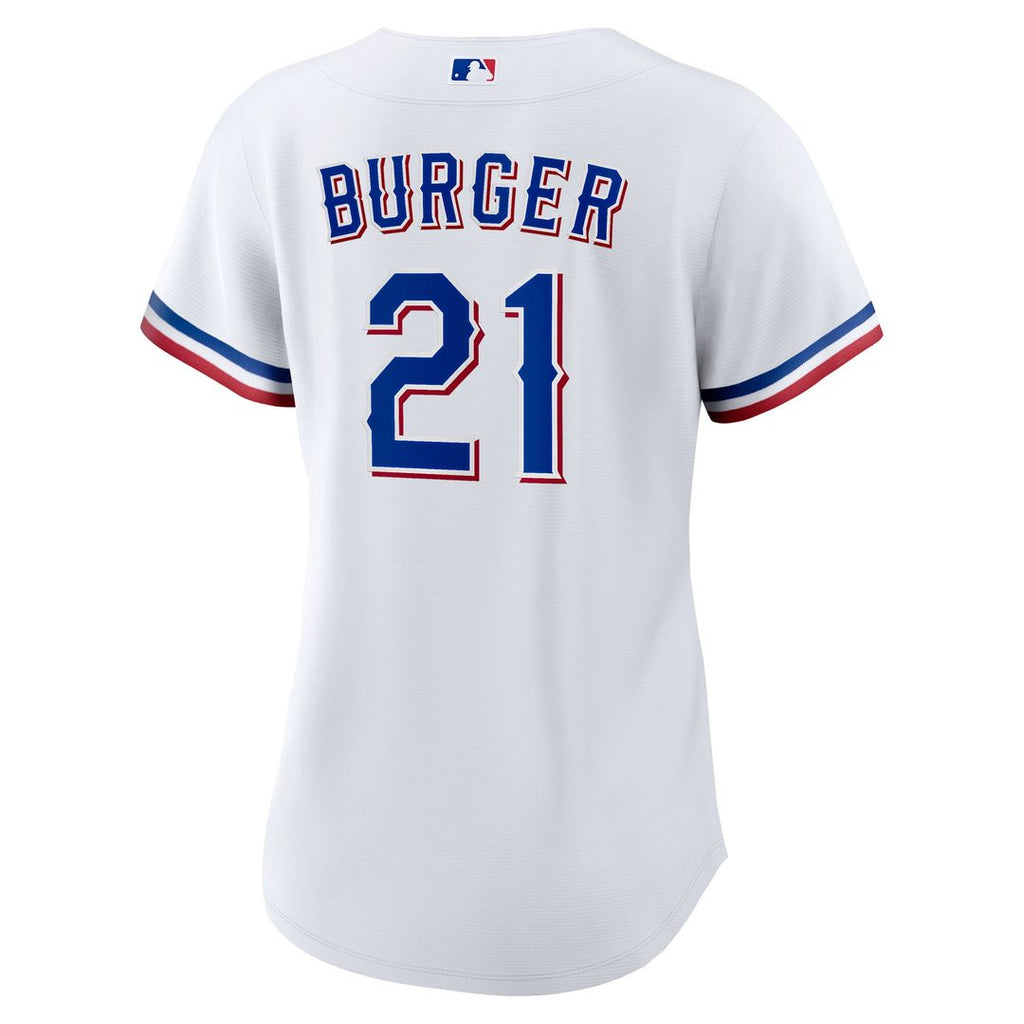Texas Rangers Jake Burger Women's Home Replica Jersey - White