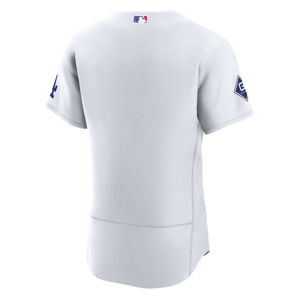 Los Angeles Dodgers Home Sponsor Patch Authentic Jersey - White