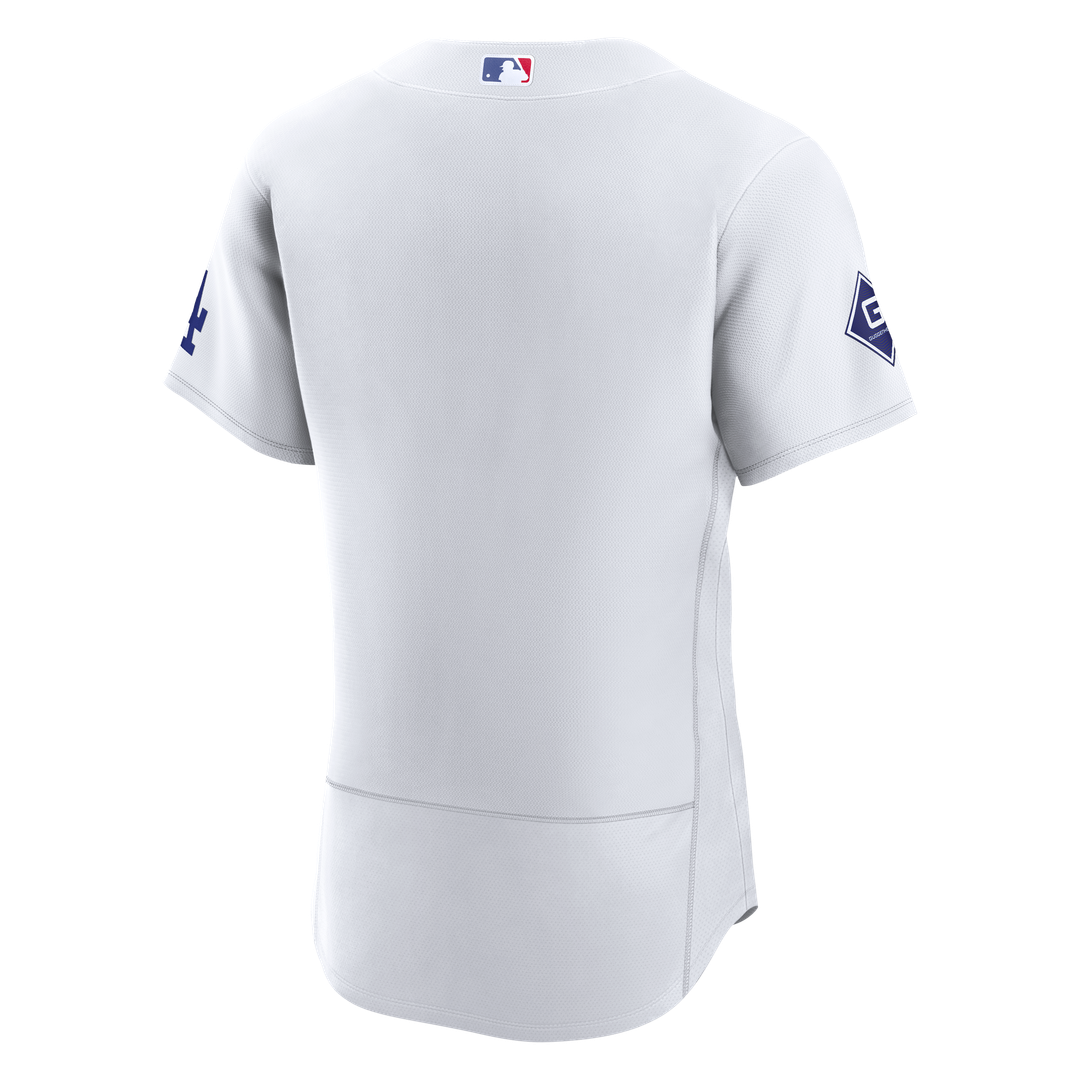 Los Angeles Dodgers Home Sponsor Patch Authentic Jersey - White