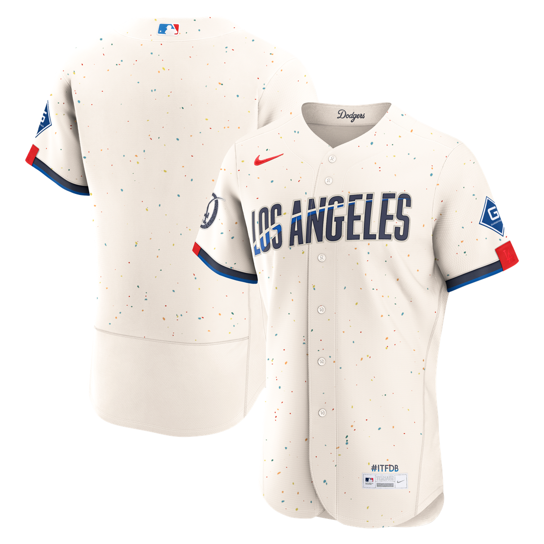Los Angeles Dodgers City Connect Authentic Sponsor Patch Jersey - Cream