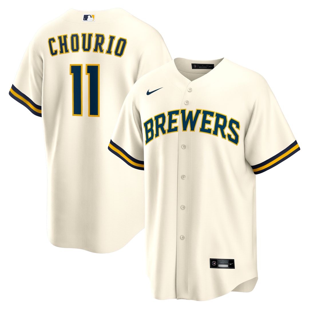 Milwaukee Brewers Jackson Chourio Home Replica Jersey - Cream