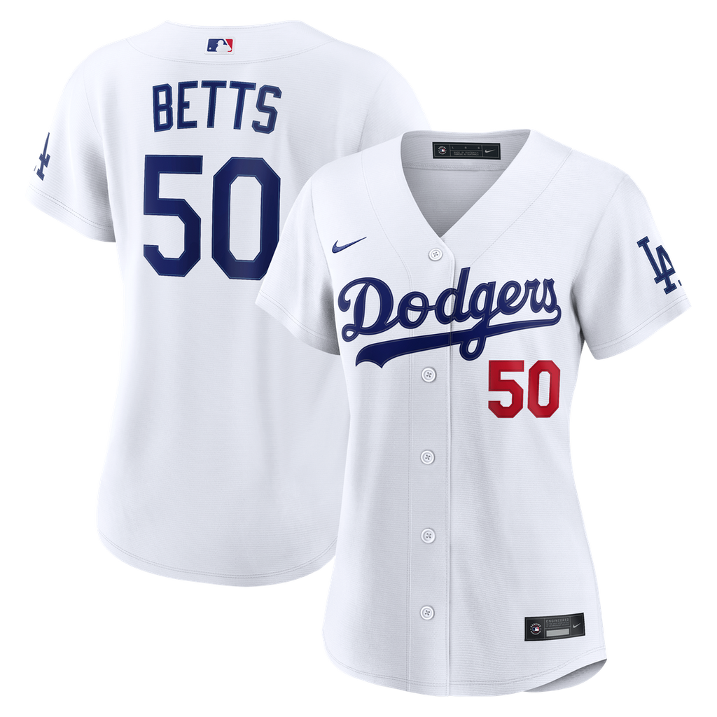 Los Angeles Dodgers Mookie Betts Women's Home Stadium Jersey - White