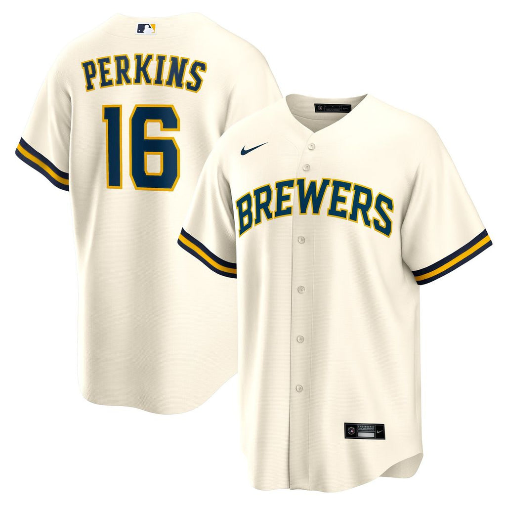 Milwaukee Brewers Blake Perkins Home Replica Jersey - Cream
