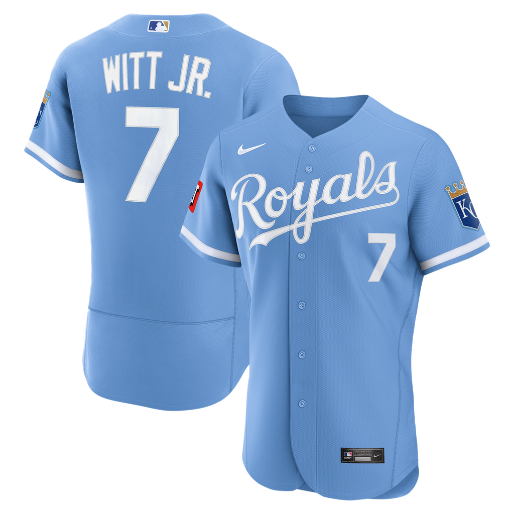 Kansas City Royals Bobby Witt Jr. Alternate Authentic Sponsor Patch Jersey - Light Blue