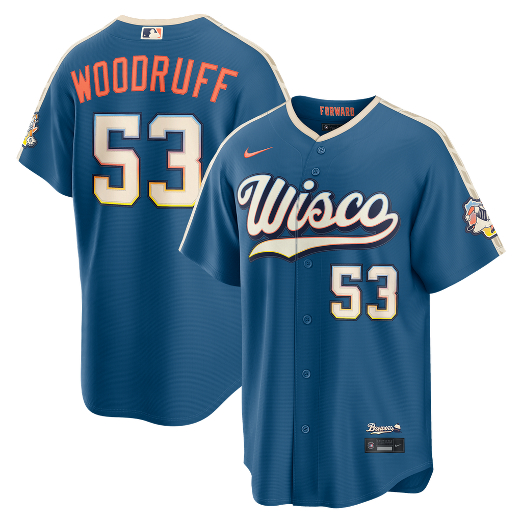 Milwaukee Brewers Brandon Woodruff 2026 City Connect Stadium Jersey - Mineral Blue