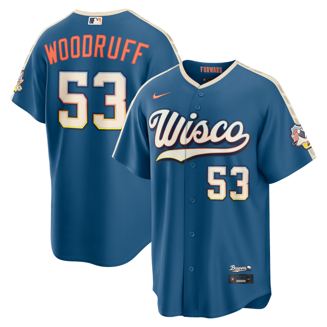 Milwaukee Brewers Brandon Woodruff 2026 City Connect Stadium Jersey - Mineral Blue