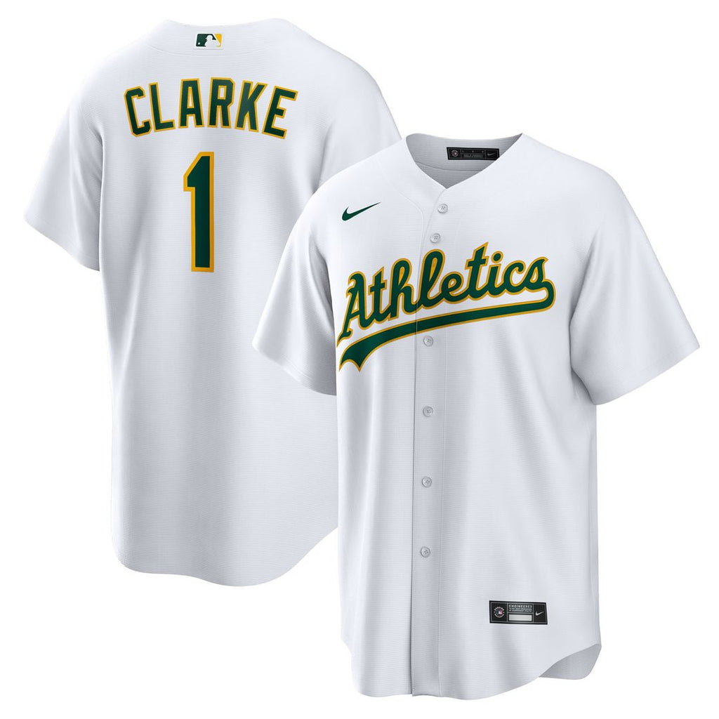 Athletics Denzel Clarke Home Replica Jersey - White