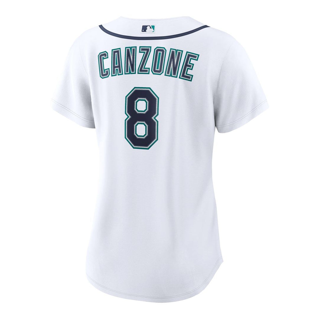Seattle Mariners Dominic Canzone Women's Home Replica Jersey - White