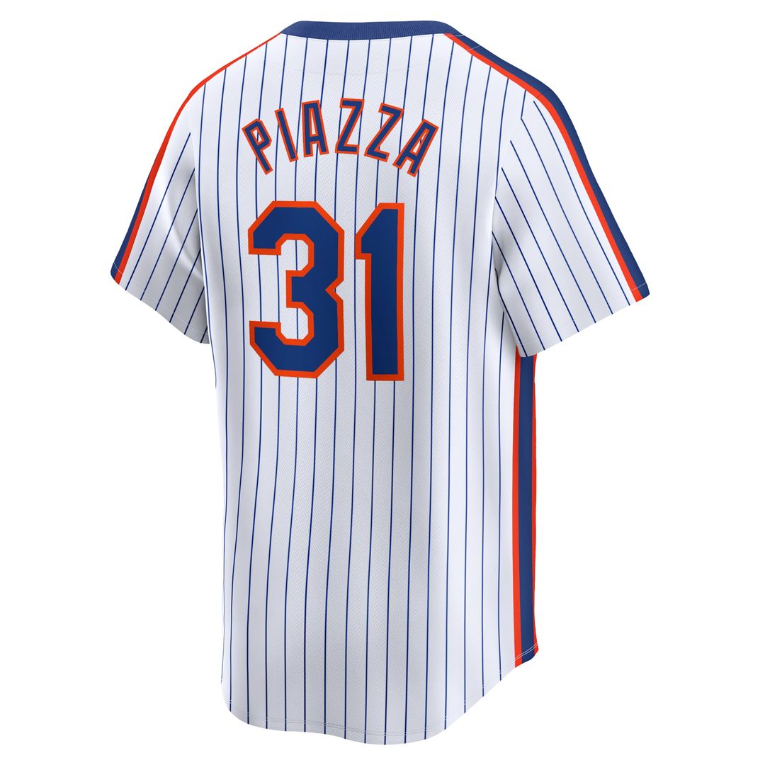 New York Mets Mike Piazza Throwback Cooperstown Limited Jersey - White