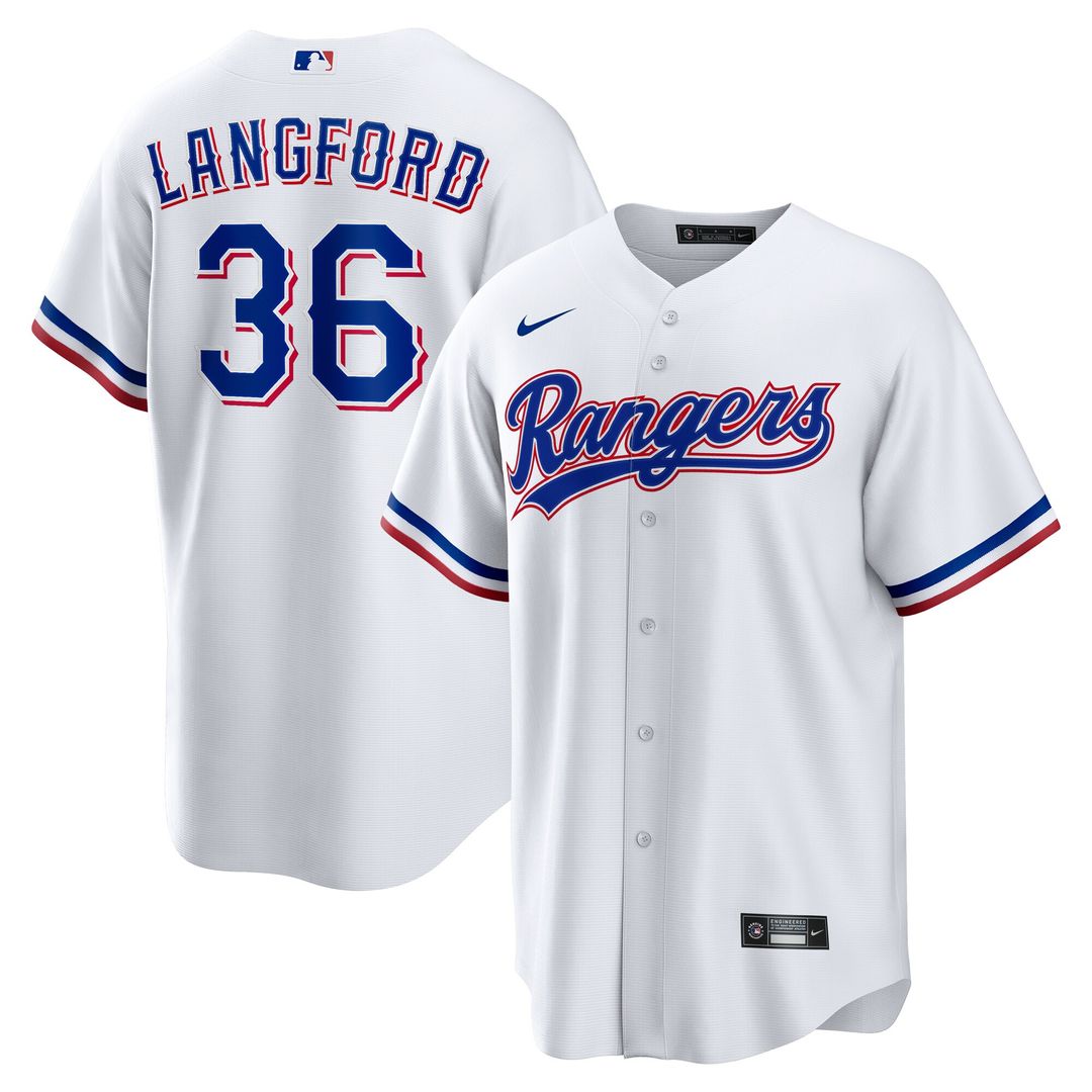 Texas Rangers Wyatt Langford Home Replica Jersey - White