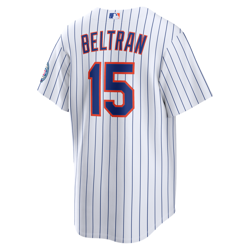 New York Mets Carlos Beltran Home Replica 2026 Hall of Fame Patch Jersey - White