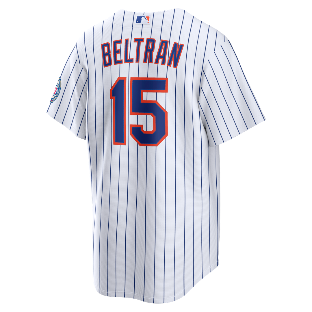 New York Mets Carlos Beltran Home Replica 2026 Hall of Fame Patch Jersey - White