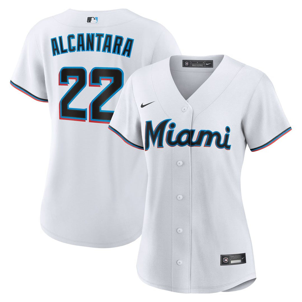 Miami Marlins Sandy Alcantara Women's Home Replica Jersey - White