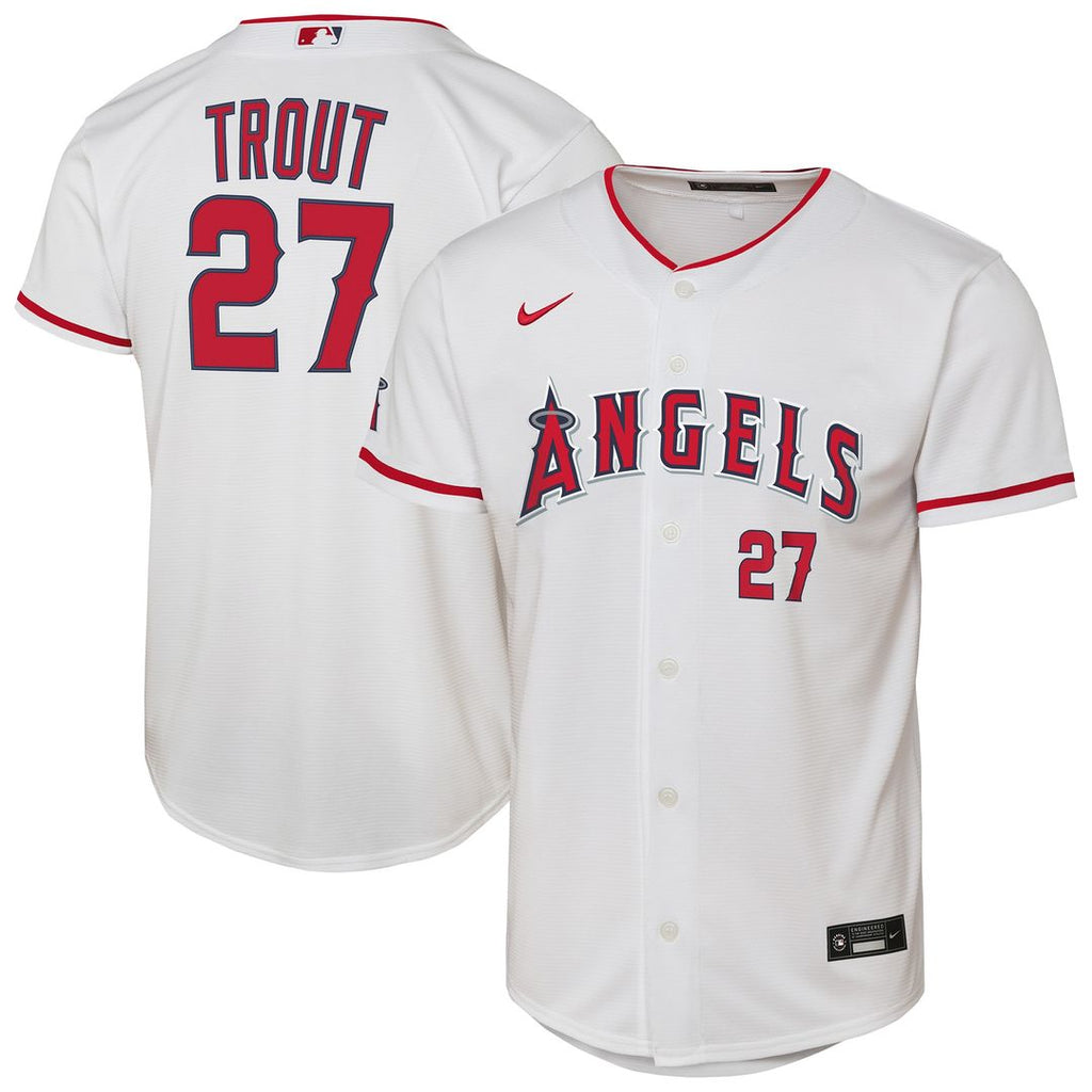 Los Angeles Angels Mike Trout Youth Home Stadium Jersey - White