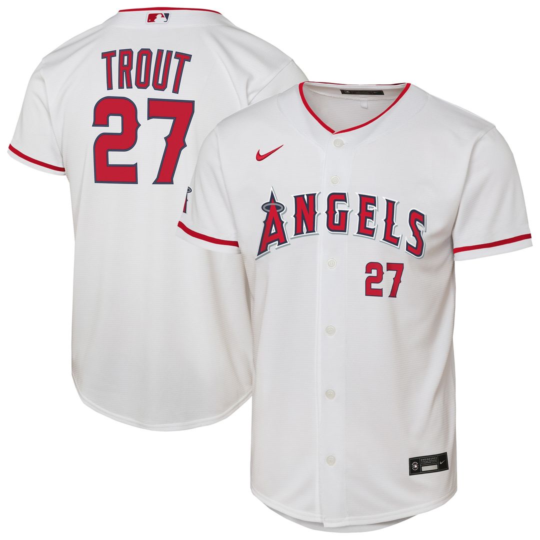 Los Angeles Angels Mike Trout Youth Home Stadium Jersey - White