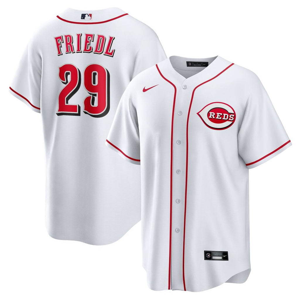 Cincinnati Reds TJ Friedl Home Replica Jersey - White