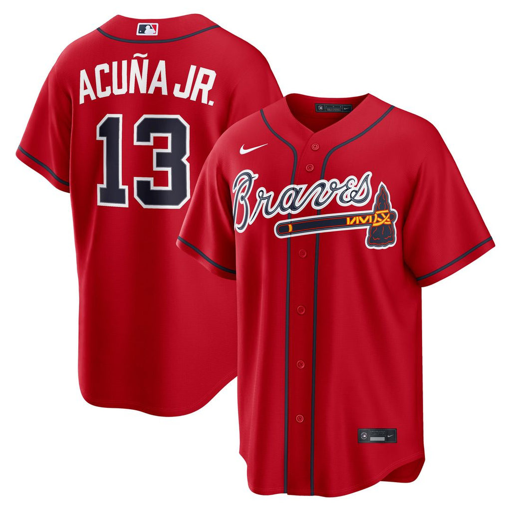 Atlanta Braves Ronald Acuña Jr. Alternate 2 Replica Jersey - Red