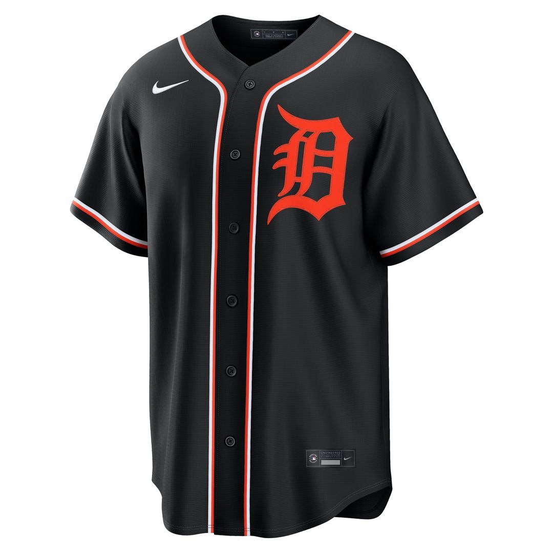 Detroit Tigers Riley Greene Fashion Replica Black Out Jersey