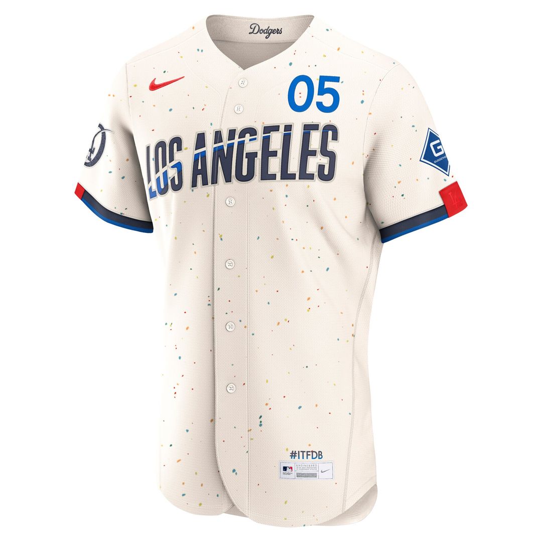 Los Angeles Dodgers Freddie Freeman City Connect Authentic Sponsor Patch Jersey - Cream