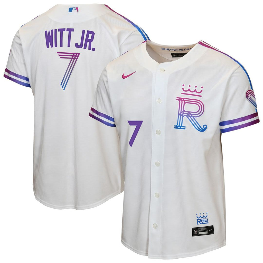 Kansas City Royals Bobby Witt Jr. Youth 2026 City Connect Stadium Jersey - White