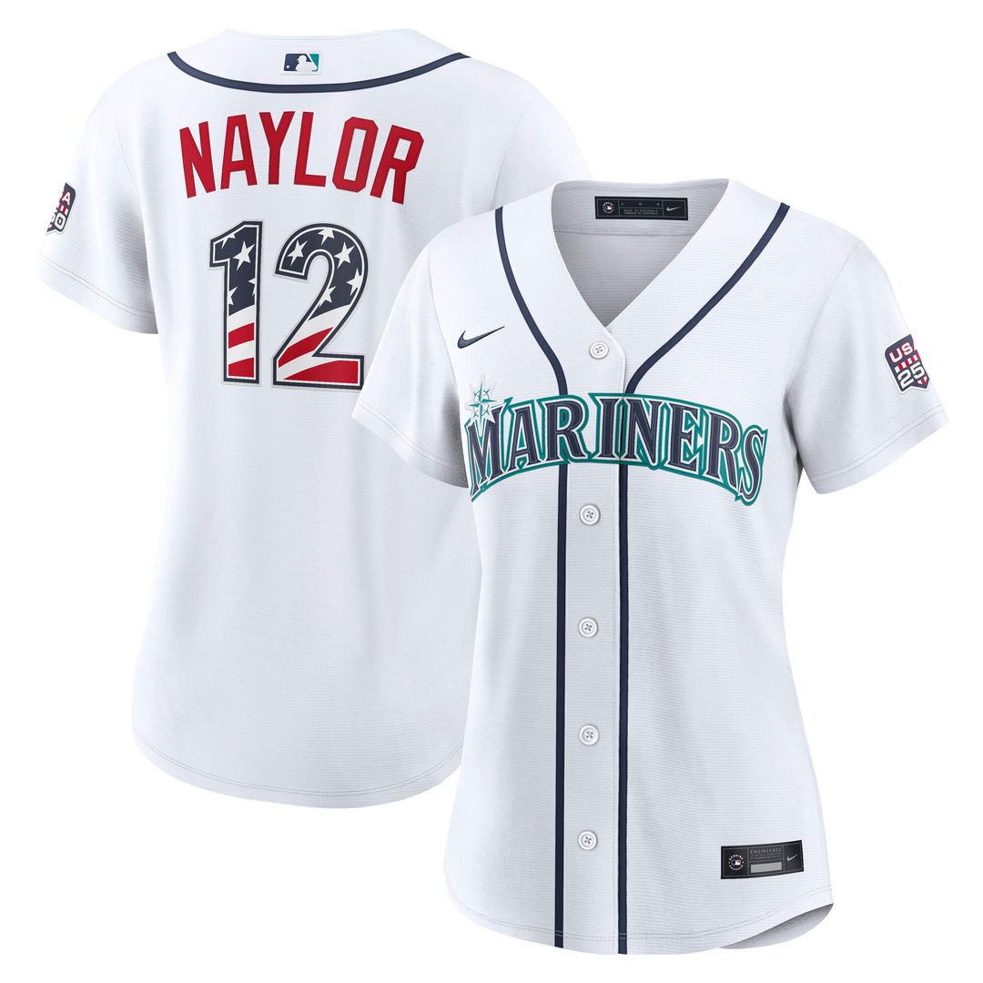 Seattle Mariners Josh Naylor Women's USA 250 Fourth of July Home Stadium Jersey - White