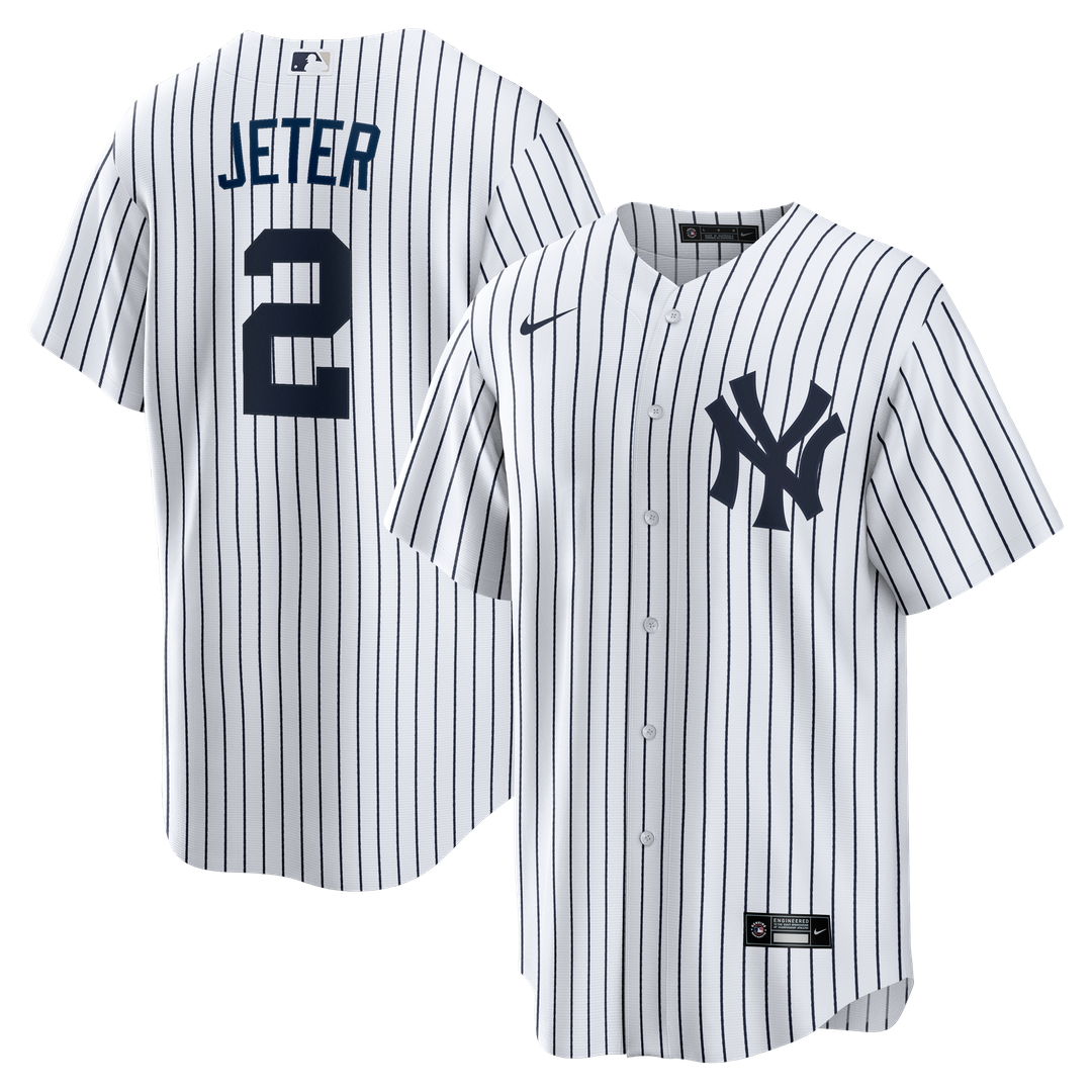 New York Yankees Derek Jeter Home Retired Replica Jersey - White