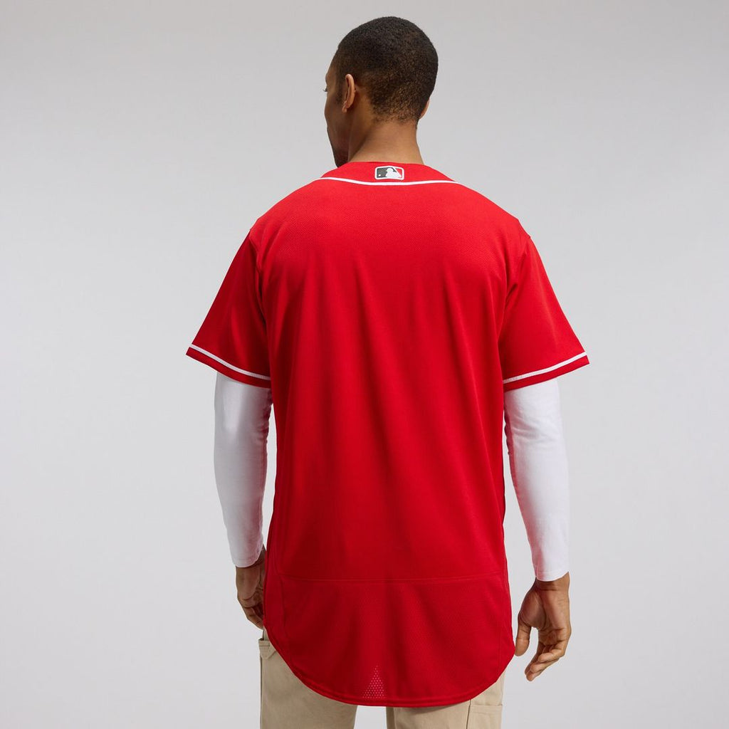 Cincinnati Reds Alternate Authentic Team Logo Jersey - Scarlet