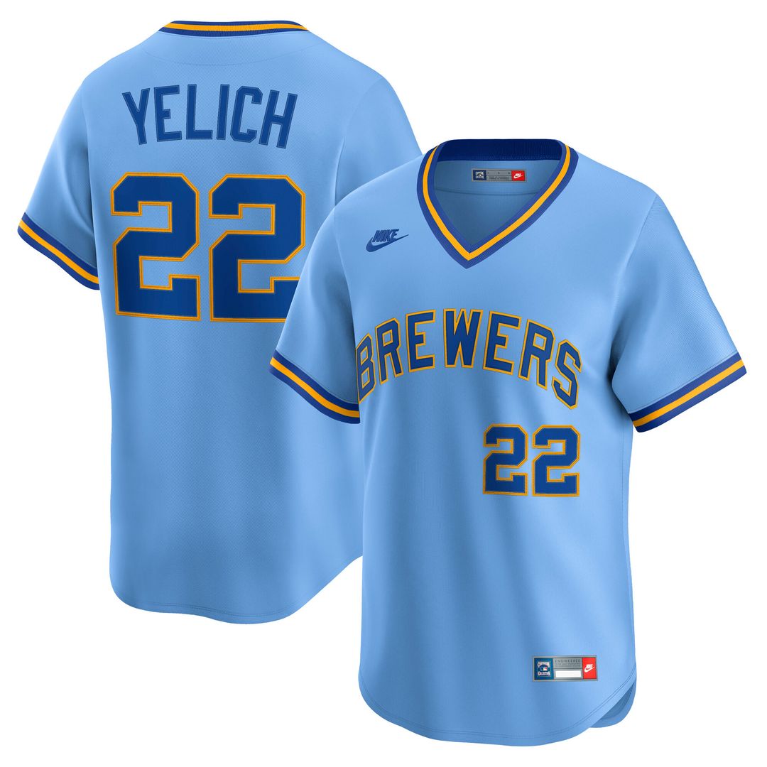 Milwaukee Brewers Christian Yelich Cooperstown Limited Jersey - Powder Blue