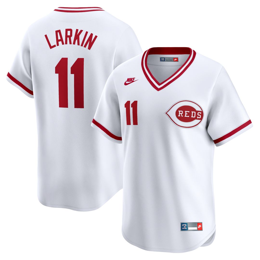 Cincinnati Reds Barry Larkin Throwback Cooperstown Limited Jersey - White