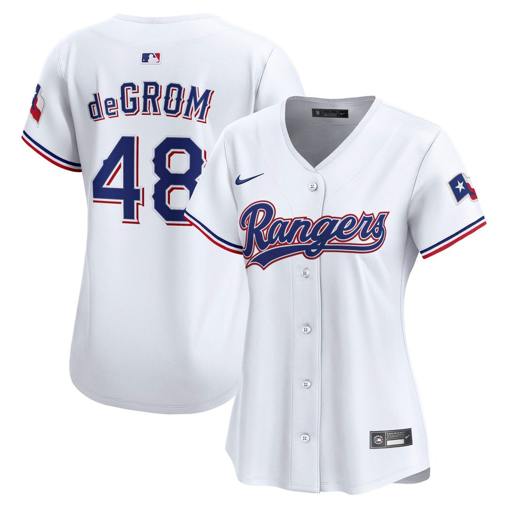 Texas Rangers Jacob deGrom Women's Home Limited Jersey - White