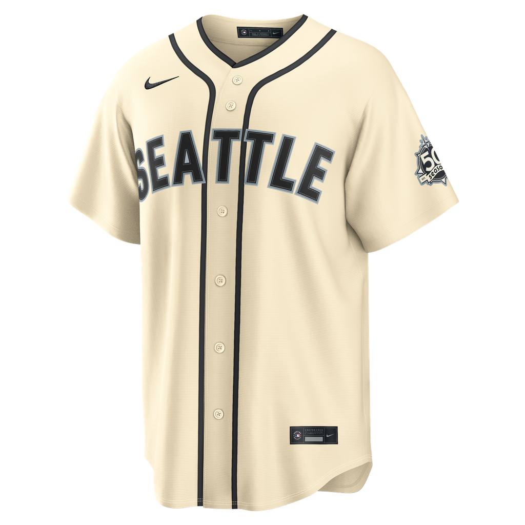 Seattle Mariners Cal Raleigh Alternate 50th Season Patch Stadium Jersey - Teal