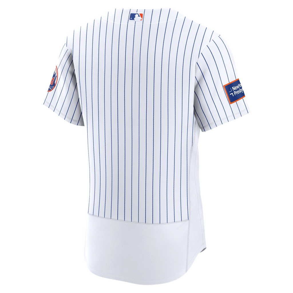 New York Mets Home Sponsor Patch Authentic Jersey - White