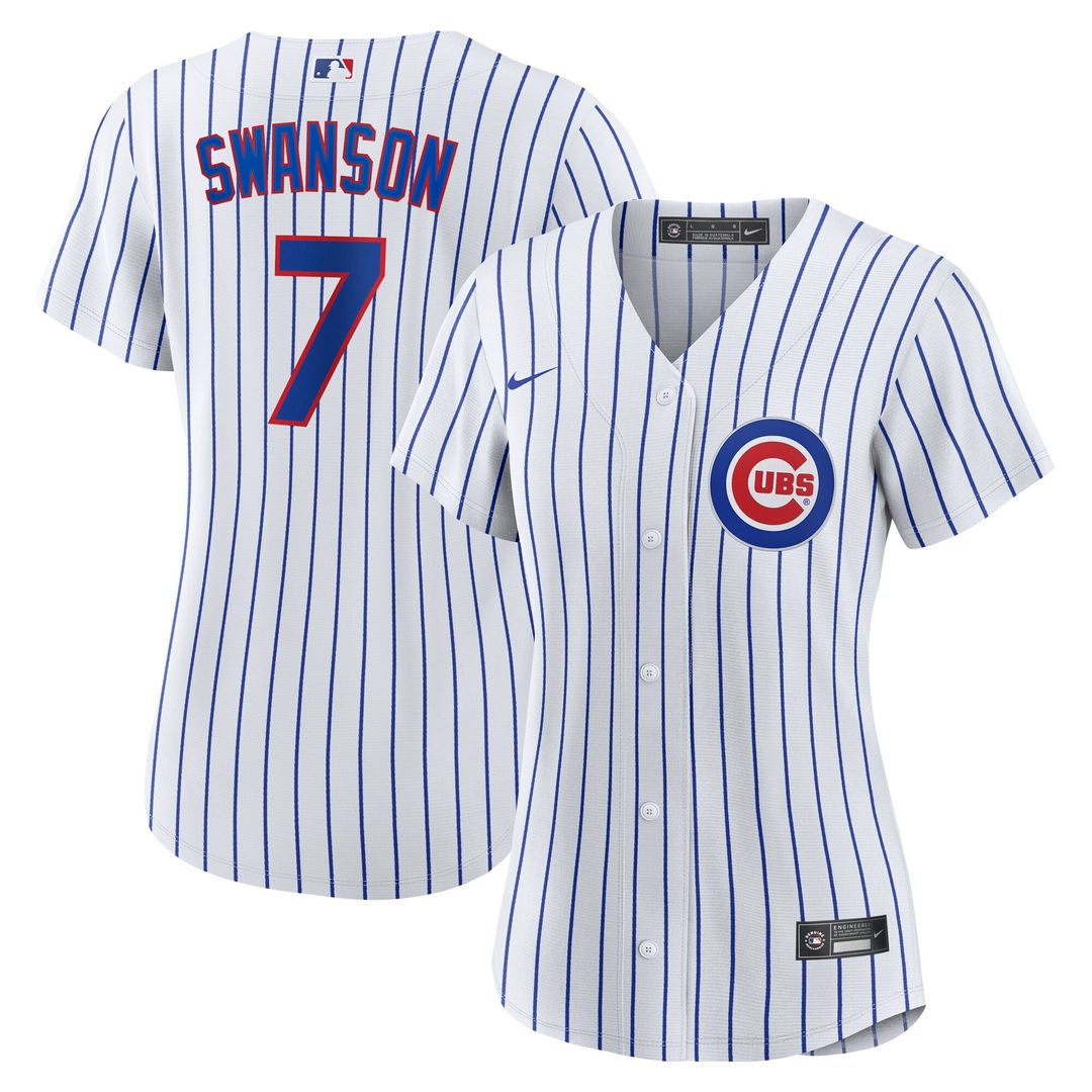 Chicago Cubs Dansby Swanson Women's Home Replica Jersey - White/Royal