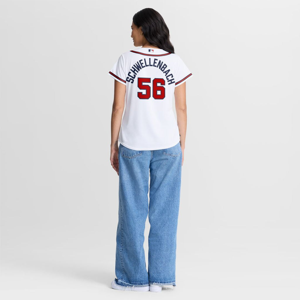 Atlanta Braves Spencer Schwellenbach Women's Home Replica Jersey - White