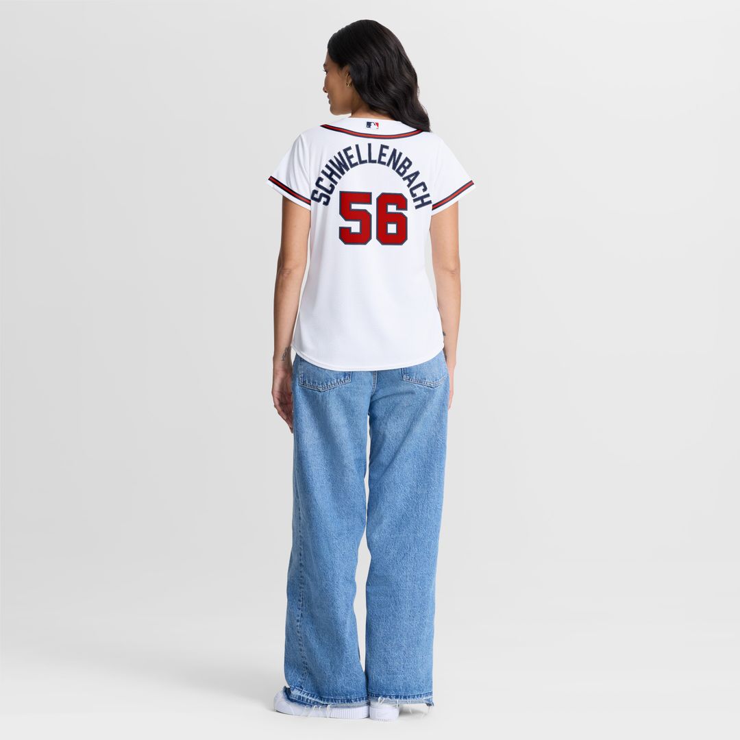 Atlanta Braves Spencer Schwellenbach Women's Home Replica Jersey - White