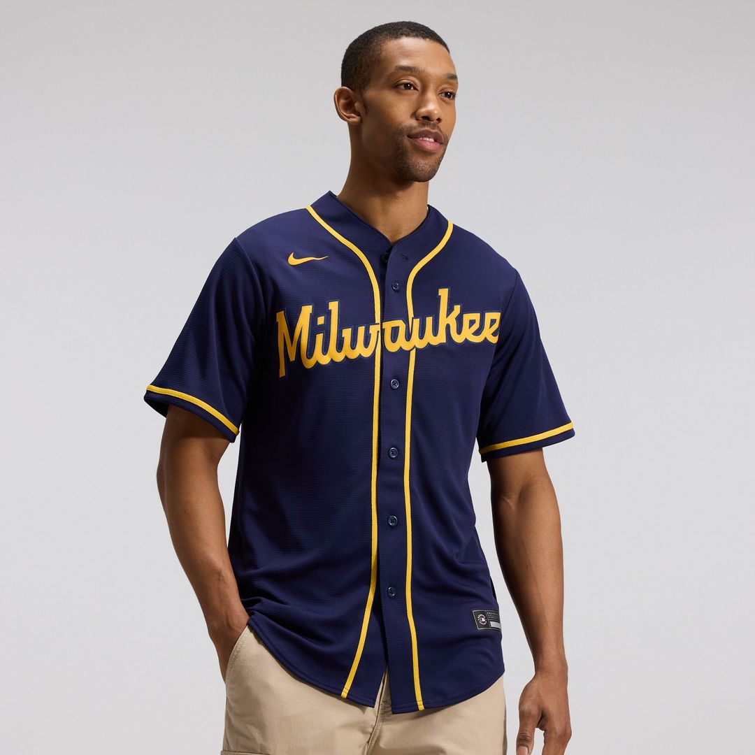 Milwaukee Brewers Alternate Replica Team Jersey - Navy